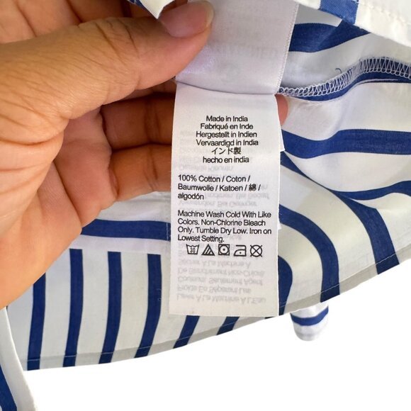 J. Crew Women's Striped Long-sleeve button-up with ruffle cuffs Blouse Size S - Picture 7 of 11